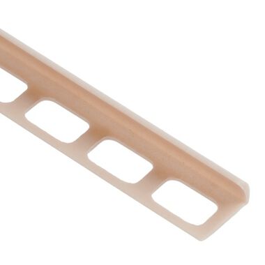Perfil curvo de pl&aacute;stico beige claro 10mm