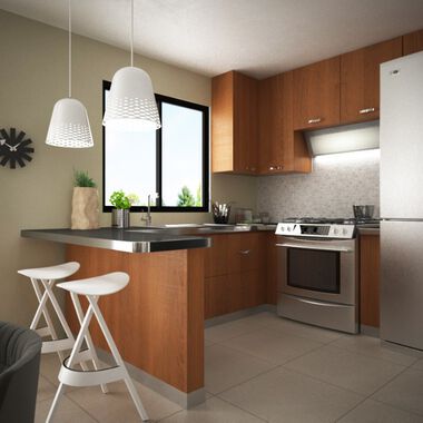 Cocina Pietra Cristal Blanco con Gris