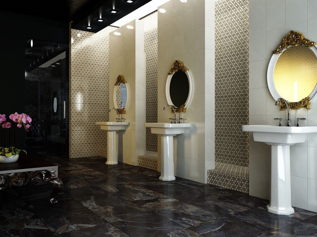 Ba&ntilde;o Vesubio Blanco con Negro,,hi-res