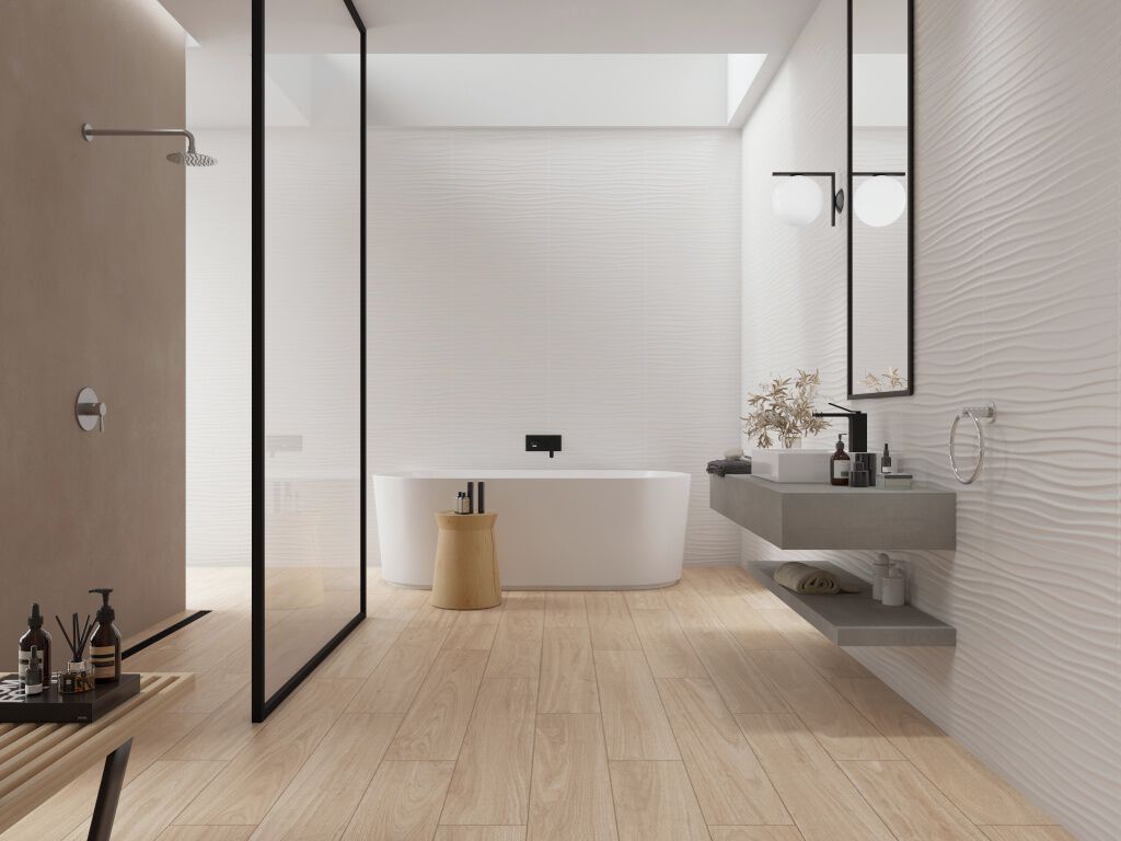 Ba&ntilde;o Bliss Rectificado Beige con Blanco,,hi-res