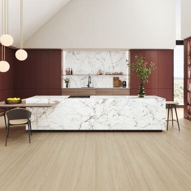 Cocina Lux Marble Beige con Blanco