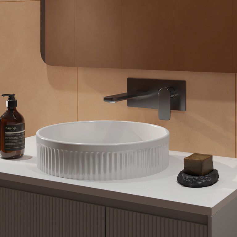 Lavabo De Sobrecubierta L&iacute;nea Sicilia&reg; En Blanco Mate,,hi-res image number null