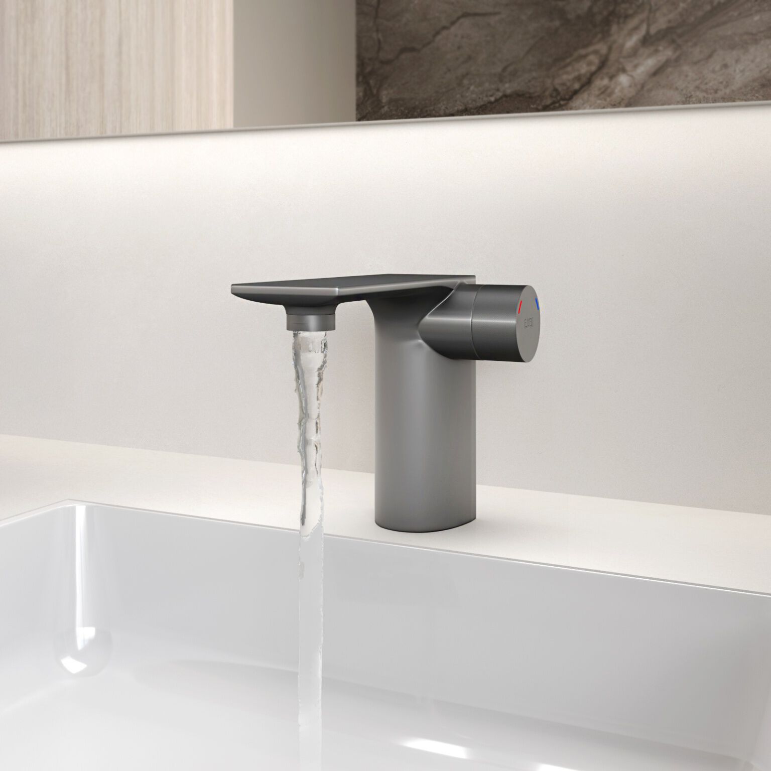 Llave Monomando Baja Para Lavabo L&iacute;nea Weismar En Titanio Mate,,hi-res