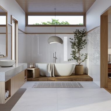 Ba&ntilde;o Iluma Blanco con Caf&eacute;