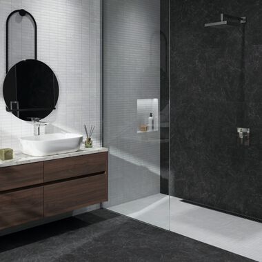 Ba&ntilde;o Endless Mosaics Blanco con Negro