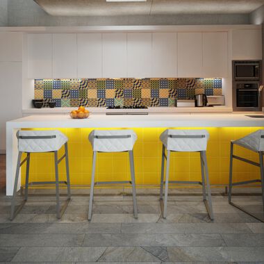 Cocina Dots Amarillo, Gris y Multicolor