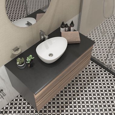 Ba&ntilde;o Epoca Beige, Blanco y Multicolor