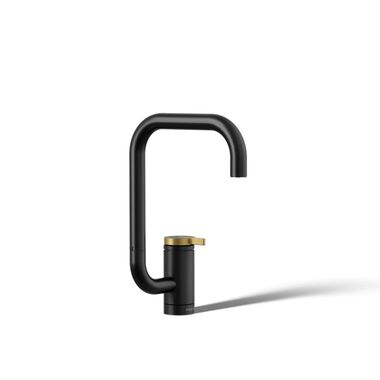 Llave Components de cocina con dise&ntilde;o en dorado con negro mate