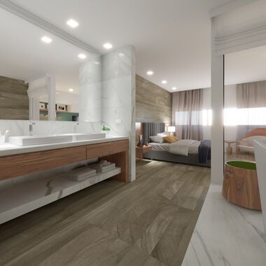 Ba&ntilde;o Norway Blanco con Caf&eacute;