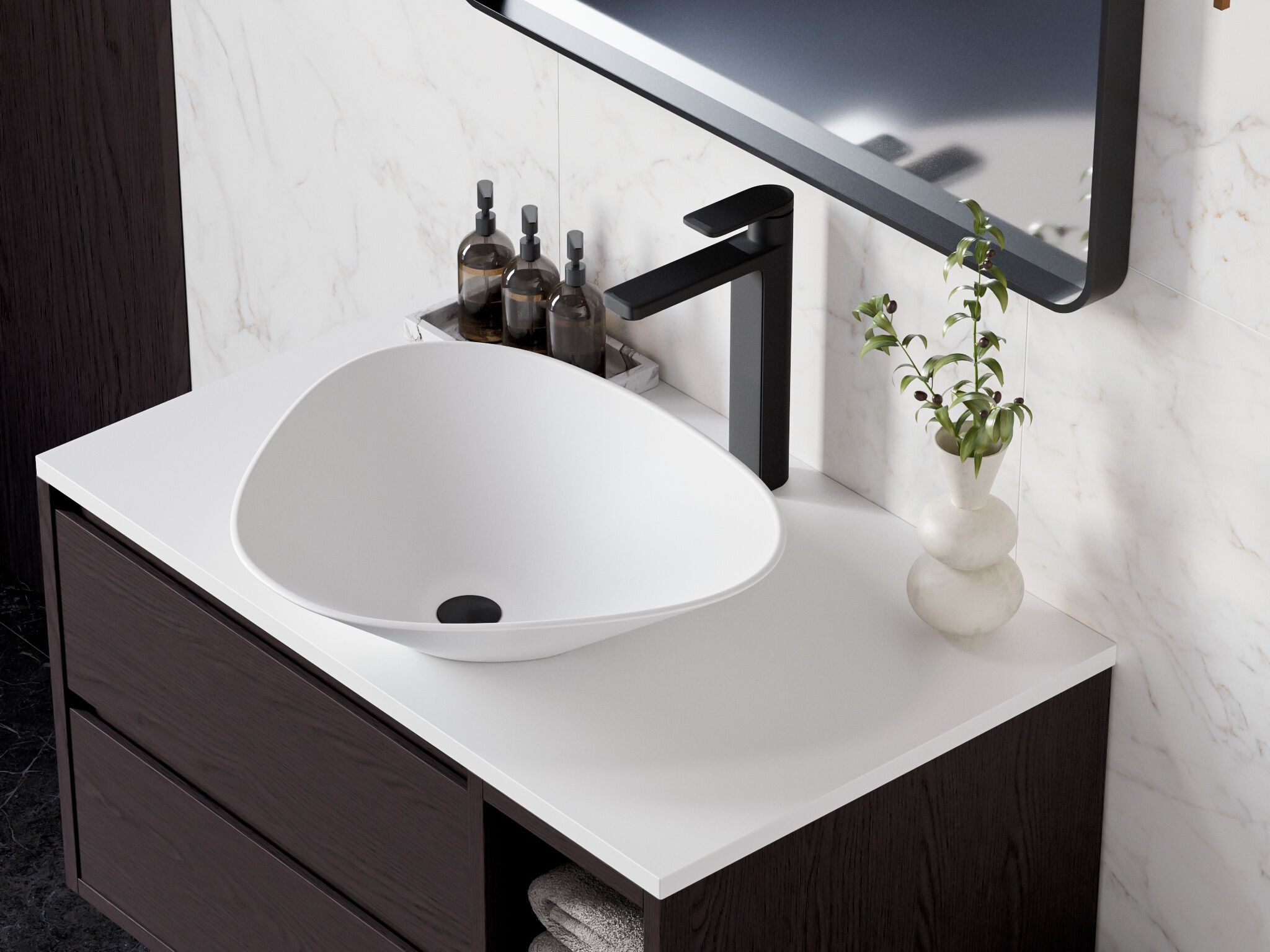 Llave Monomando Alta Para Lavabo L&iacute;nea Meissen En Negro Mate,,hi-res image number null