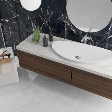 Ba&ntilde;o Aura Rectificado Blanco con Negro