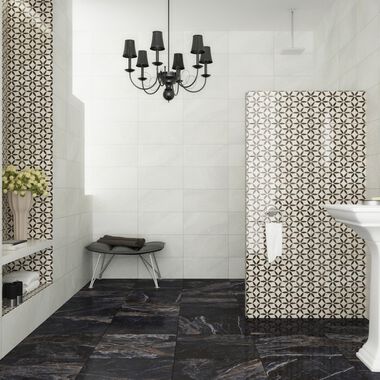 Ba&ntilde;o Vesubio Blanco con Negro