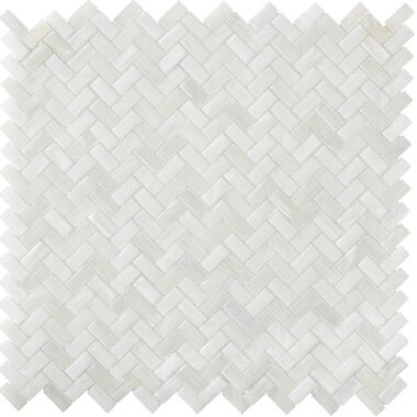 Pietra Cristal Herringbone White 31x30.5
