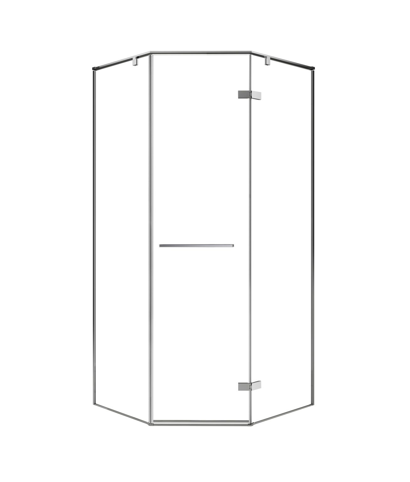 Cancel Esquinado De Vidrio Templado 98 X 200 Cm Para Regadera L&iacute;nea Alcal&aacute; Pro En Acero Inoxidable,,hi-res image number null