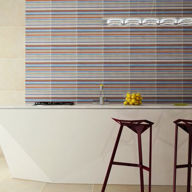 Cocina Aquarelle Azul, Gris y Multicolor