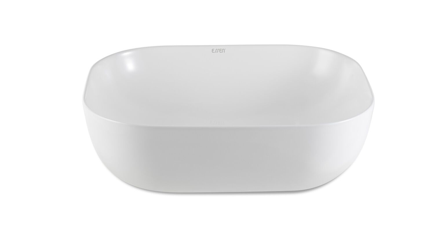 Lavabo De Sobrecubierta L&iacute;nea Essen Square En Blanco Aperlado,,hi-res image number null