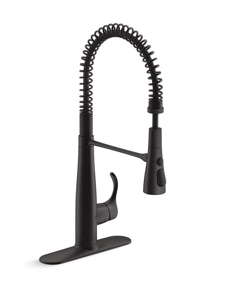 Llave monomando retr&aacute;ctil para cocina l&iacute;nea Simplice en negro mate,,hi-res image number null