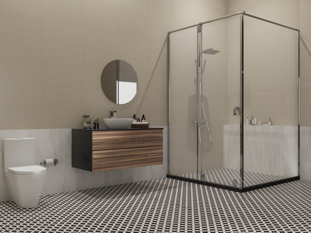 Ba&ntilde;o Epoca Beige, Blanco y Multicolor,,hi-res