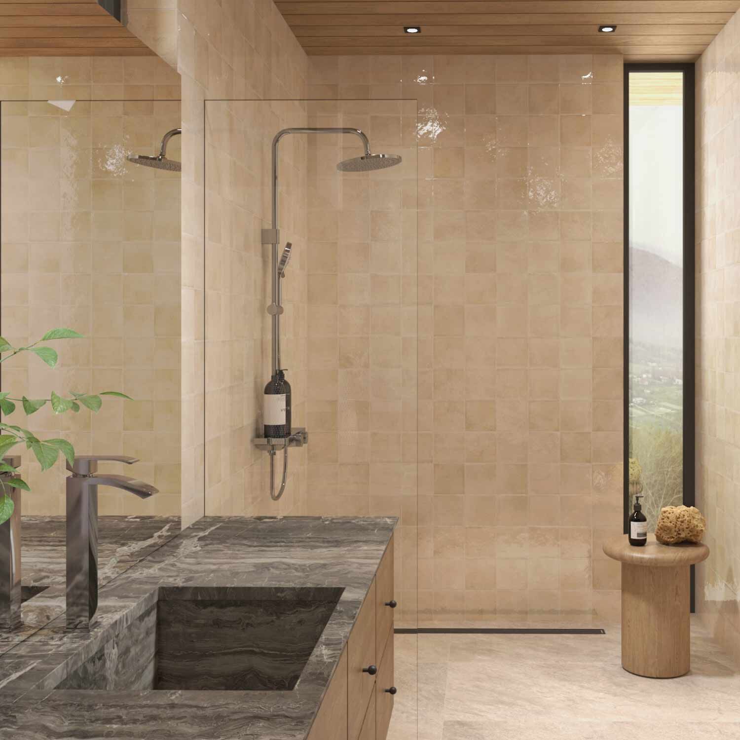Regadera de muro para ba&ntilde;o l&iacute;nea Duna&reg; en cromo pulido,,hi-res image number null