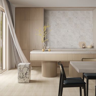 Cocina Endless Mosaics Beige con Blanco