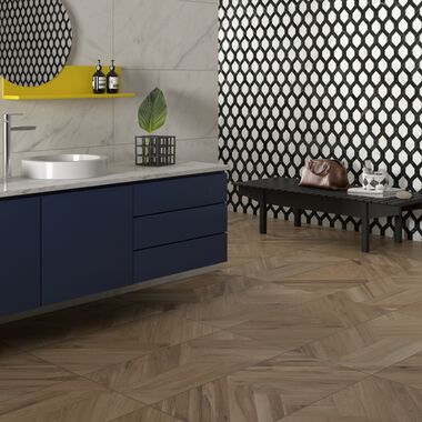 Ba&ntilde;o Folkwood Blanco con Caf&eacute;