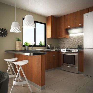 Cocina Pietra Cristal Beige con Gris