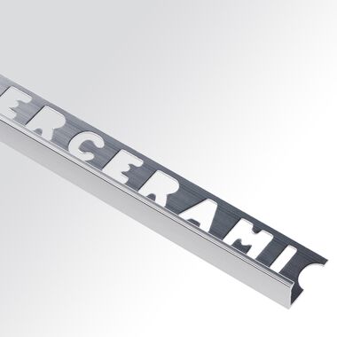 Perfil de aluminio lineal plata brillante&nbsp;10 mm