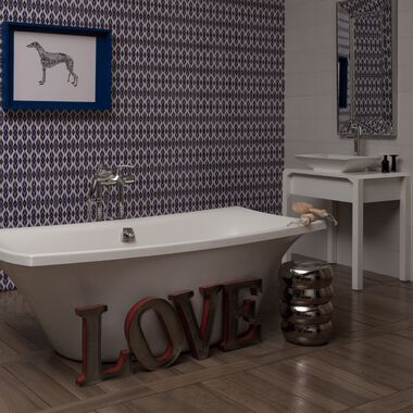 Ba&ntilde;o Dots Amarillo con Azul