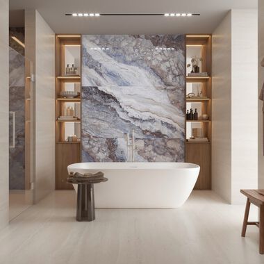 Ba&ntilde;o Lux Marble Azul con Blanco