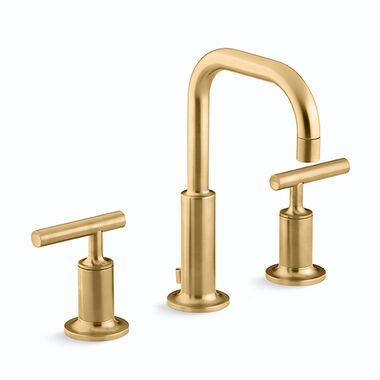 Llave Duomando Para Lavabo L&iacute;nea Purist En Dorado Cepillado