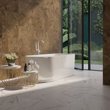 Ba&ntilde;o Marble Collection Blanco con Caf&eacute;