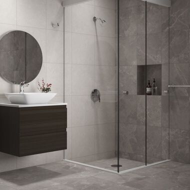 Ba&ntilde;o Trastevere Blanco con Gris