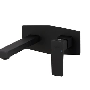Llave De Muro Para Lavabo L&iacute;nea Dessau En Negro Mate