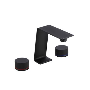 Llave duomando para lavabo l&iacute;nea Weismar en negro mate