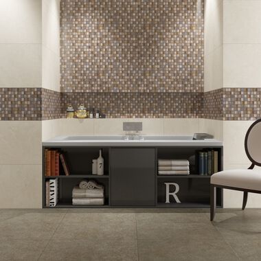 Ba&ntilde;o Pietra Cristal Beige con Caf&eacute;