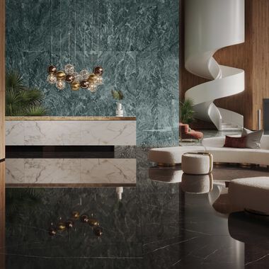 Uso Comercial Lux Marble Caf&eacute;, Negro y Verde