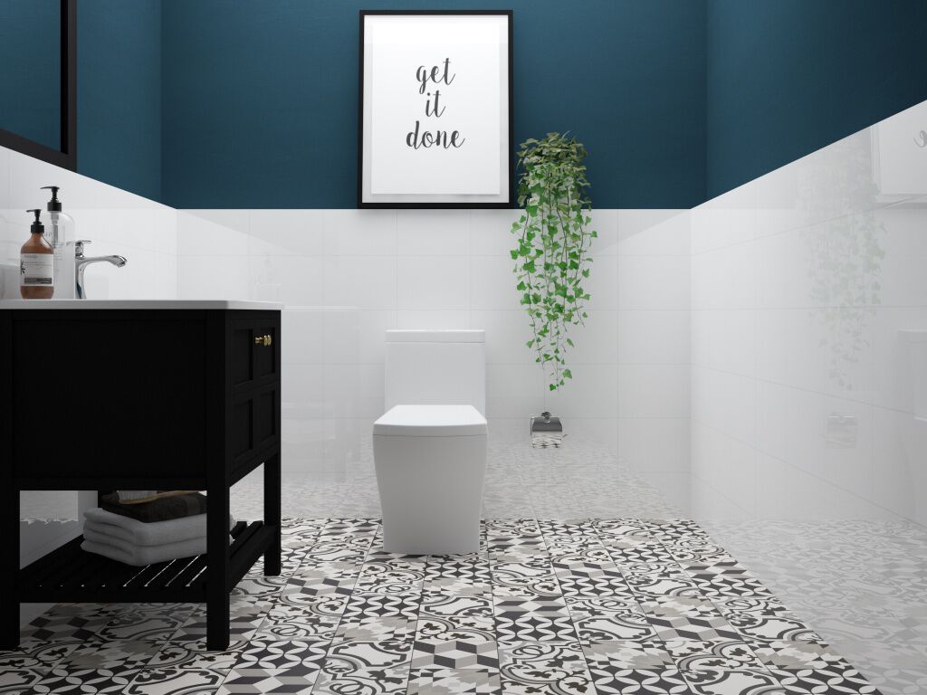 Ba&ntilde;o Astratto Blanco con Multicolor,,hi-res