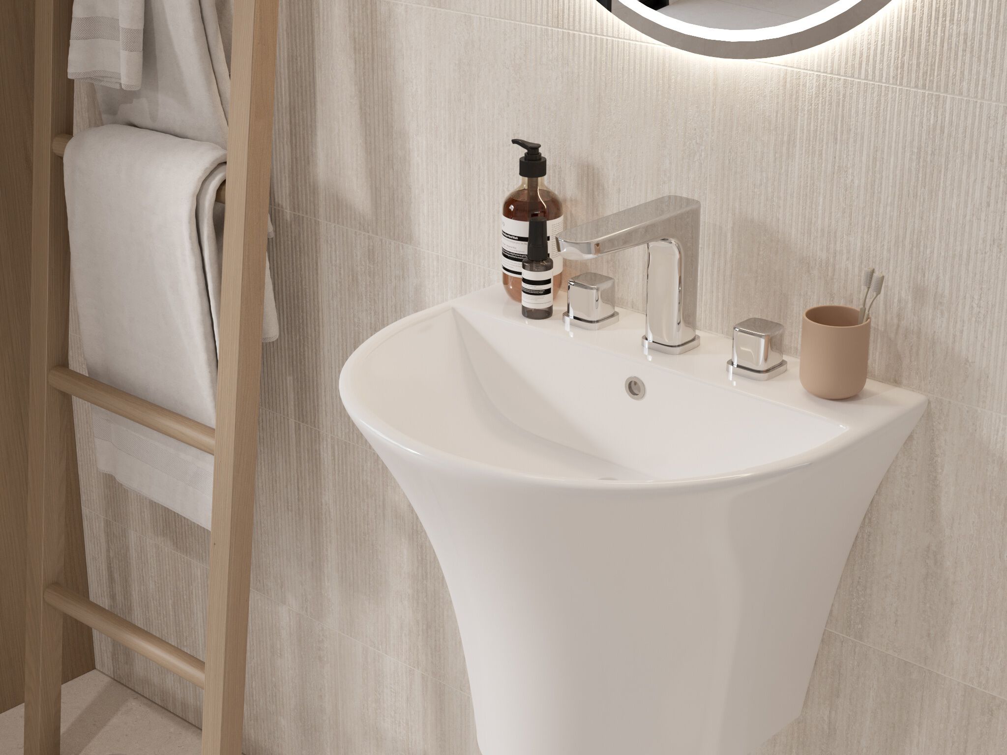 Llave Duomando Para Lavabo L&iacute;nea Duna En Cromo Pulido,,hi-res