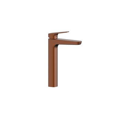 Llave Monomando Alta Para Lavabo L&iacute;nea Duna En Bronce