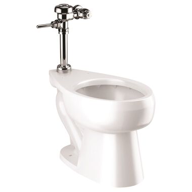 Sanitario Institucional Eco Combo 2 Taza Altura Extra Confortable Con Flux&oacute;metro Manual 4.8 Lts