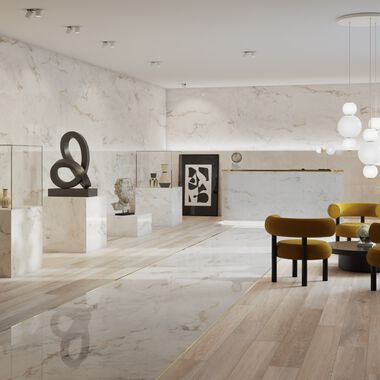 Uso Comercial Samsara Beige con Blanco