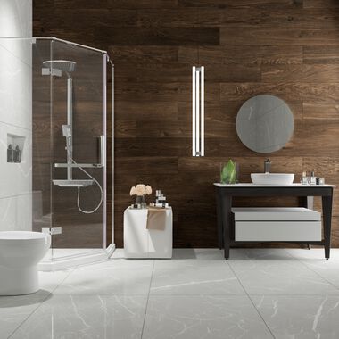 Ba&ntilde;o Aura Rectificado Blanco con Caf&eacute;