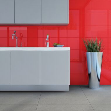 Cocina Adore Gris con Rojo
