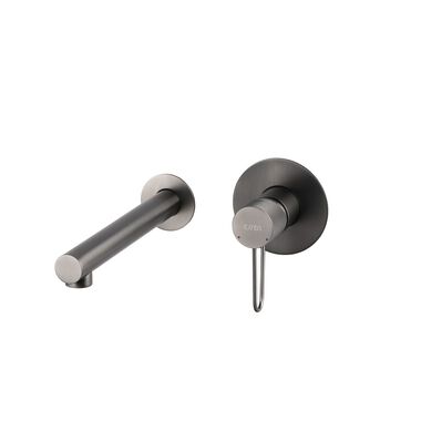 Llave de muro para lavabo l&iacute;nea Meyer en titanio mate