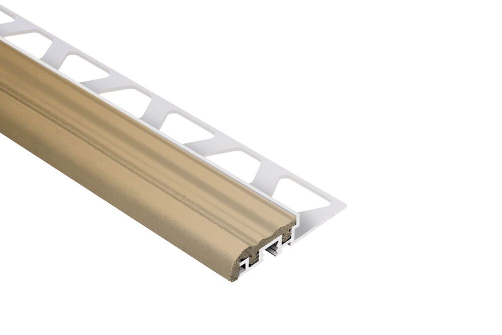 Perfil de aluminio con aplicaci&oacute;n de caucho para escalera TREP-S 10mm light beige,,hi-res image number null