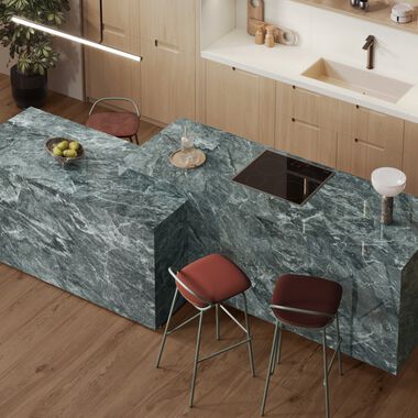 Cocina Lux Marble Caf&eacute; con Verde