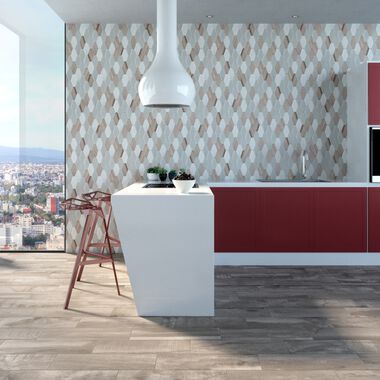 Cocina Pietra Cristal Caf&eacute; con Gris