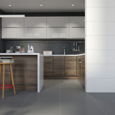 Cocina Kirigami Blanco con Gris