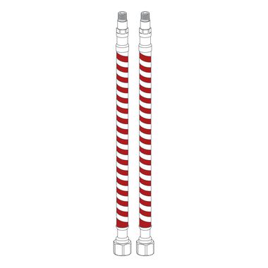 Manguera Flexible Universal Macho Hembra Caliente De 50 Cm Para Llave Monomando Baja Y Duomando Unico