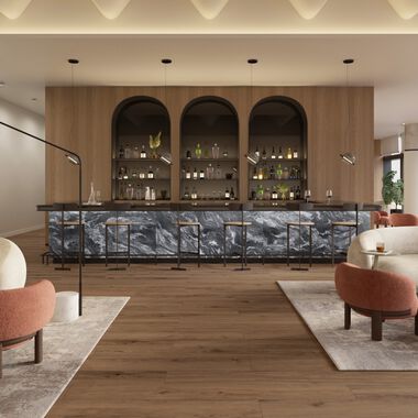Uso Comercial Lux Marble Caf&eacute; con Negro